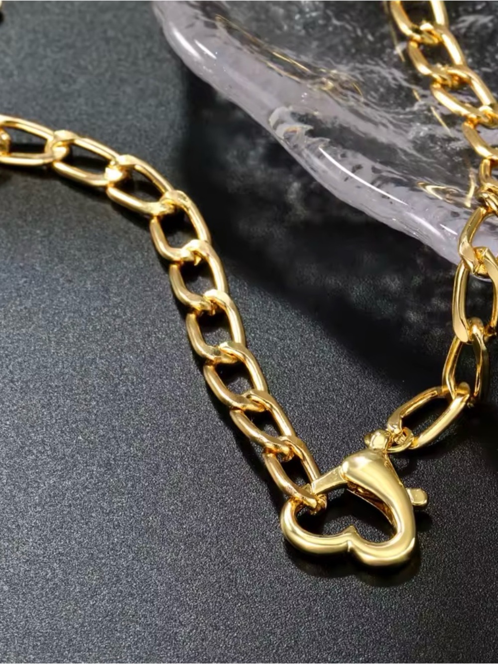 Gold Link Chain Necklace - Classic Chunky Links - Picture 11 of 12
